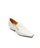 A primeira camada de sapatos de couro bovino sapatos de salto baixo feminino novo para o início da primavera padrão de pedra retrô bico quadrado sapatos de cano baixo boca profunda sapatos femininos moda