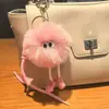 Lindo Conejo Rex Sintético de Piernas Largas Bolita de Carbón Nube Bolso Llavero Colgante Peluche Adorno para Coche Llavero