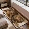 Tapete temático de gato 3D em falso cashmere, resistente a manchas e fácil de limpar, fornece isolamento, adequado para quartos, áreas de cabeceira, salas de estar, sofás e mesas de centro