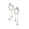 Pendientes de Borla de Perla y Mariposa de Circonita Flash Estilo Coreano Pendientes Únicos de Lujo Ligero Pendientes Elegantes para Mujer Pendientes Nuevo Estilo 2025