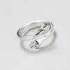 Anillo Personalizado Creativo de Abrazo para Mujer Estilo Coreano Anillo Abierto Estudiante Joyería