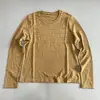 Camiseta retro de rayas de manga larga para mujer, mezcla de cachemira, cuello redondo, corte holgado, versátil, estilo casual, nueva colección de otoño