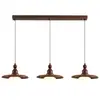 Luminária pendente UFO de madeira maciça estilo vintage francês 60% nova para sala de jantar, pendente retrô de alta qualidade para balcão de bar e mesa de jantar, sem ferro