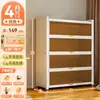 Estante de aço simples para uso doméstico, estante estreita para crianças, armazenamento para sala de estar, armário de armazenamento à prova de poeira integrado à parede com portas