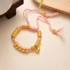 Nova Pulseira Enrolada Estilo Chinês, Pulseira Tecida à Mão, Pulseira Vermelha de Alto Padrão Estilo Antigo com Pingente Redondo Dourado Areia Deus da Riqueza