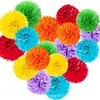 Flores de Papel Coloridas Decoração de Festa de Aniversário Bola de Flor de Papel Janela de Shopping Center Casamento Decoração de Parede de Fundo para Feriados Pingente de Flor de Papel