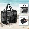 Feihong Bolsa de Praia de Rede Transfronteiriça Grande Capacidade Bolsa Tote de Ombro de Viagem para Praia com Zíper e Múltiplos Bolsos Bolsa de Praia