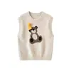 Estilo Coreano Casual Doce Fofo Camisa com Gola de Boneca Colete de Urso Jeans com Personalidade da Moda Conjunto de Três Peças para Primavera e Outono