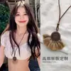 Colar Metálico Vintage Desgastado para Mulheres Boêmio Versátil Pingente de Anel Longo Colar de Garota Popular Ins Versátil