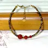 Collar de cuentas vintage de piedra Ojo de Tigre natural de alta gama para mujer, cadena para la clavícula, moderno y elegante, joyería de nuevo estilo 2026