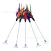 Juguete para gato resorte ventosa palo para gato pluma columpio elástico con sonido campana juguete para gato de hi wholesale