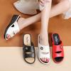 2026 Nuevo Estilo Moda Exterior para Mujeres de Mediana Edad Cuña Alta Zapatos de Verano para Mamá Chanclas Antideslizantes de Suela Gruesa para Mujeres