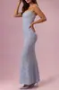 Vestido de Estilo Socialité Transfronterizo Europeo y Americano con Tirantes Finos, Falda Sirena, Aplique Tridimensional, Estampado Floral con Cuentas y Corte Ceñido