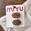 3 estilo coreano pequeño fresco dulce tela niños tamaño pequeño clip bb niñas patrón de cuadros floral flequillo pasador pasador