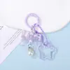 Nuevos Llaveros Transparentes de Colores con Lazo y Perlas Accesorios Llavero de Cuentas DIY Colgante para Bolsa Venta al por Mayor