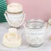 Vaso de vidrio de doble pared con perlas y pajilla, taza de café, vaso de vidrio estilo pulsera, diseño de alta calidad, botella de agua aislada portátil para mujeres, venta al por mayor