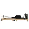 Cama de Pilates de carvalho dobrável para core com rodízios silenciosos para academia, estúdio de yoga e uso doméstico, feita de madeira maciça