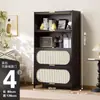 Cómoda Negra Estilo Vintage de Cinco Cajones Gabinete de Almacenamiento para Sala de Estar Dormitorio Gabinete de Almacenamiento Estantería Gabinete de Pasillo Gabinete Estrecho Alto Vertical Multicapa