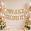 Decoración de fiesta de boda transfronteriza, banderín de cola de golondrina de arpillera sintética, pancarta de arreglo para escena de propuesta de matrimonio, accesorios de decoración de compromiso