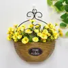 Cestas de Flores de Parede, Vasos de Flores, Cestas Suspensas, Decorações de Parede Tecidas para Interior e Exterior, Tecelagem de Bambu de Parede, Arte em Rattan Puramente Feita à Mão, Rattan de Imitação