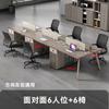 Escritorio de oficina y silla combinados, muebles de oficina modernos y sencillos, mesa de oficina con pantalla para 4 personas y 6 personas.