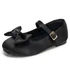 Zapatos para Niña Primavera y Otoño Nuevo Estilista Zapatos de Vestir de Satén Zapatos de Ballet con Lazo Negro Zapatos de Princesa para Niños de Suela Suave