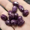 Contas Soltas de Jade Multifacetadas Shujulai Otimizadas, Contas de Milho de Quartzo Roxo, Contas Ovais