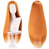 Peruca cosplay Shengda principal, couro cabeludo dividido universal, cabelo preto longo e liso, 80 cm, fabricantes de perucas de animação, atacado