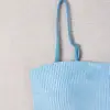 Bikini 2027 Traje de Baño Transfronterizo Modelo Rayas Verticales Azules Bikini para Mujer Amazon con Correa Ajustable