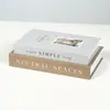 Libro inglés falso de color liso que se puede abrir, caja de almacenamiento de libro imitación inglesa rústica, pieza decorativa para escritorio de casa modelo