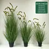 Bonsái de césped artificial para perro transfronterizo, césped de cebolla, planta grande, decoración de suelo para escaparate, planta verde en maceta, planta verde artificial
