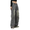 Calça Jeans Cargo de Bolso Múltiplo Americano Plus Size para Mulheres, Nicho de Designer Solta Emagrecimento Perna Larga Comprimento Total