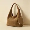 Bolsa Tote Retro em Camurça, Bolsa Hobo de Ombro, Bolsa Hobo Grande Capacidade Porta-Moedas Macio, Personalizável para o Dia a Dia