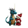 Enfeites de Dragão de Natal Enfeites de Dinossauro de Natal Pendurado na Árvore de Natal Árvore de Natal 2024 Decoração de Carro de Família Natal Pequeno