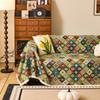 Toalla de sofá de tela de lino y algodón jacquard de estilo bohemio grueso para las cuatro estaciones, universal, antiarañazos, estilo étnico