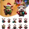 Adornos Colgantes de Cerdo de Navidad Creativos de Dibujos Animados para Coche, Decoraciones Colgantes para Árbol de Navidad, Decoraciones para el Hogar en Fiestas (Transfronterizo, Producto Nuevo)