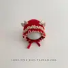 Gorro para Bebé Niña Otoño e Invierno Cálido Engrosado Tejido Princesa Protección Orejas Bebé Niña Cortavientos Dulce Gorro de Lana Moderno
