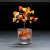 Ornamento de Árvore da Fortuna de Cristal Amarelo Natural, Tigela de Tesouro de Ametista, Mini Decoração para Mesa de Escritório, Artesanato