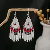Pendientes de Borla de Plata Miao Estilo Étnico, Pendientes de Borla Turquesa Bohemios, Pendientes de Atracción Turística de Minorías Étnicas