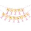 Felizcumpleaños Fiesta de Cumpleaños Corona Tira de Letras Banner Tira para Colgar Decoración de Interior Banner