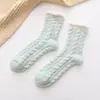 Meias de Lã Coral para Aquecimento de Inverno, Meias para Chão de Casa, Meias de Tricô até a Panturrilha para Dormir, Maternidade, Meia Veluda Macia e Absorvente de Suor