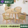 Mesa de comedor de madera maciza nórdica moderna minimalista una mesa cuatro sillas mesa redonda de madera maciza mesa de rincón para apartamentos pequeños mesa de comedor para el hogar