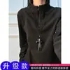 Camiseta LUUD com zíper parcial e gola alta em fleece escovado quentinho dupla face, moletom de manga comprida estilo urbano para o dia a dia