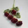 Flores Artificiales Transfronterizas 6 Cabezas Rosa Melocotón Flores Artificiales Multicolor Fantasía Guía de Camino de Boda Rosas Artificiales