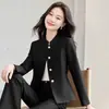 Blazer de alta gama transfronterizo, elegante y chic para otoño e invierno, traje de manga larga estilo diosa con pantalones acampanados, atuendo profesional de moda