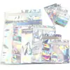Saco Autosselante Laser Transparente Perolado Bolsa para Acessórios de Joias Acessórios para Joias DIY Película Ultra-Transparente Saco para Embalagem de Joias Prateadas