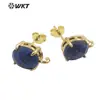 WT-E678 Mini Clássico Estilo Hong Kong Exquisito e Colorido com Pequenos Brincos Dourados para Mulheres Brincos Empilháveis Modernos e Descolados