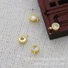 Hongxing Joias DIY Cobre Cor Dourada 24K Conserva Cor 4*6mm Pingente Único Pequeno Pingente Zircônia Acessórios Materiais Artesanais B1461