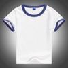 Camiseta de cuello redondo para foto Camiseta infantil de algodón Lycra de manga corta en blanco con cuello redondo camiseta cultural camiseta publicitaria ropa de clase ropa de jardín ropa de actividad