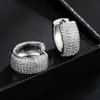 Pendientes de Moda Europeos y Americanos, Pendientes Redondos de Hip-Hop Full Diamond de Lujo Ligero para Mujer, Pendientes, Accesorios para Vestir y Joyería